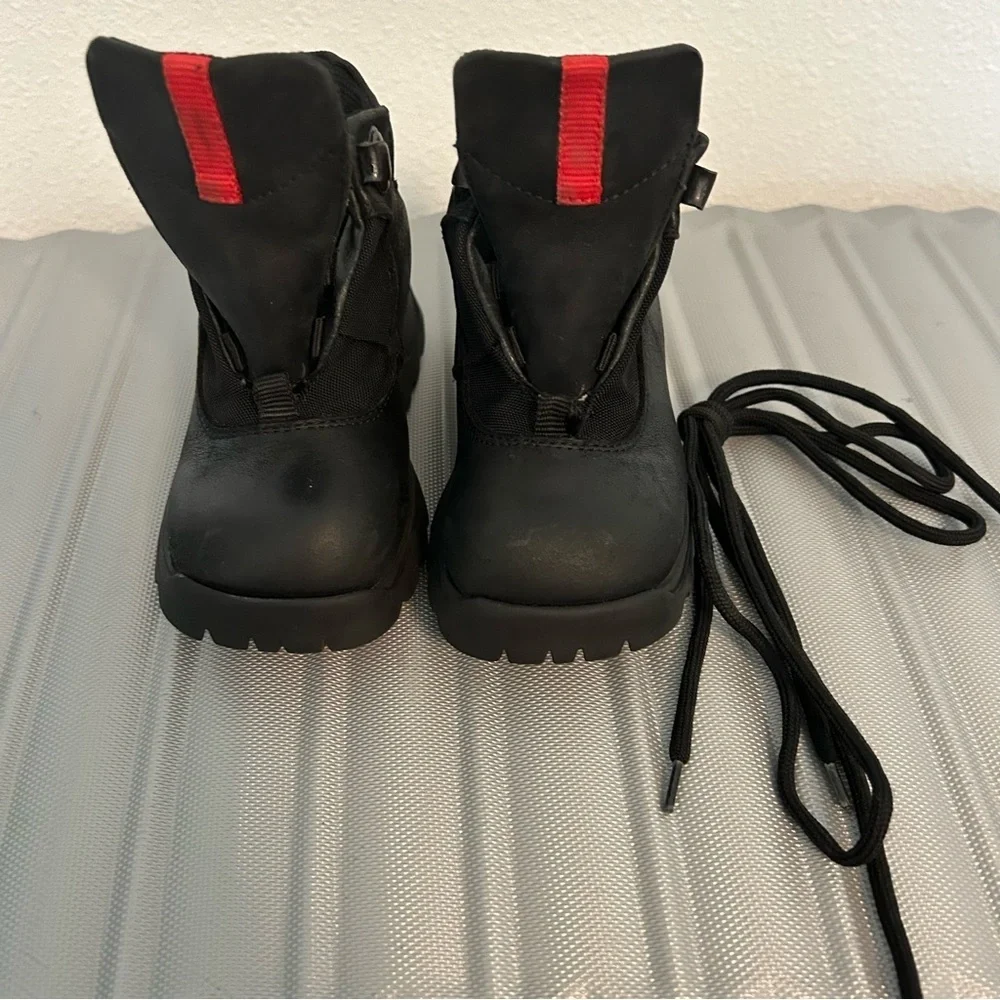 Kids leather black boots Made in‎ Italy lace up winter boots
